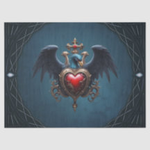 Elegant Gotisch hart met fantasie vogel.