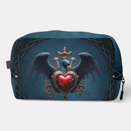 Elegant Gotisch hart met fantasie vogel. Toilettasje (Voorkant)
