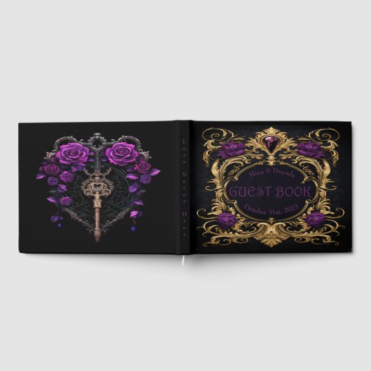 Elegant Gotisch Huwelijk Gastenboek (Volledig)