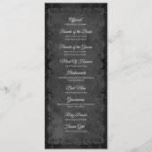 Elegant Gotisch Huwelijksprogramma Menu (Achterkant)