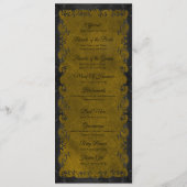 Elegant Gotisch Huwelijksprogramma Menu (Achterkant)