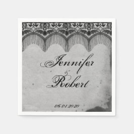 Elegant Gotisch Kant Posh Bruiloft Servet