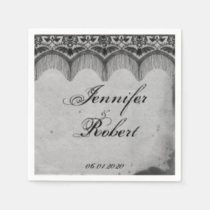 Elegant Gotisch Kant Posh Bruiloft Servet