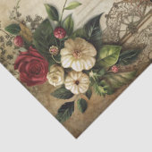 Elegant Gotisch Meisje & Raven in Roos Garden Tissuepapier (Detail)