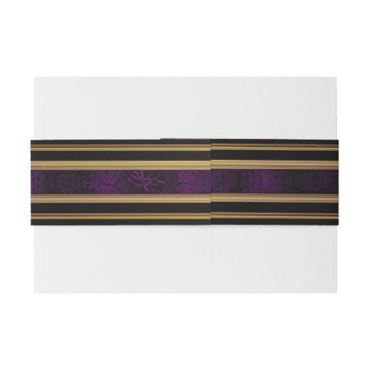 Elegant Gotisch Paarse en Goud Uitnodigingen Wikkel (Achterkant Voorbeeld)