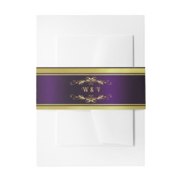 Elegant Gotisch Paarse en Goud Uitnodigingen Wikkel