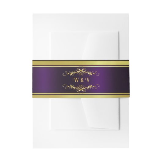 Elegant Gotisch Paarse en Goud Uitnodigingen Wikkel (Voorkant Voorbeeld)