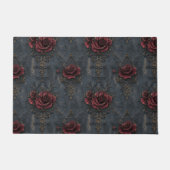 Elegant  gotisch patroon met rode rozen deurmat (Voorkant)