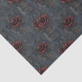 Elegant  gotisch patroon met rode rozen tissuepapier (Detail)