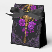 Elegant Gotisch Slot en Sleutel Bruiloft Bedankdoosjes (Voorkant Zijde)