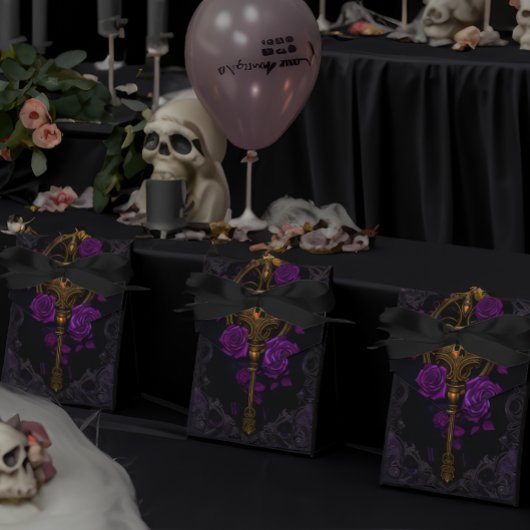 Elegant Gotisch Slot en Sleutel Bruiloft Bedankdoosjes