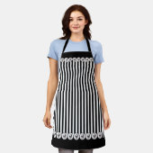 Elegant Gotisch  Strepen & Schedel Patroon Schort (Gedragen)