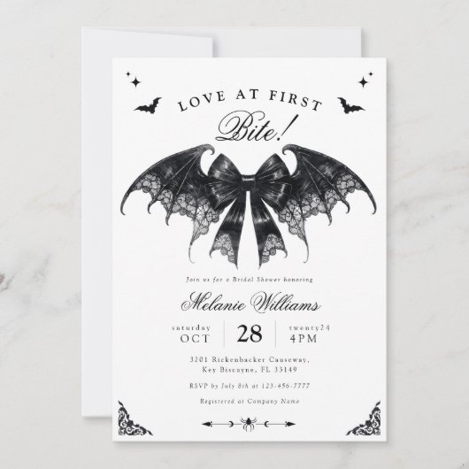 Elegant gotisch Vrijgezellenfeest Kaart (Voorkant)