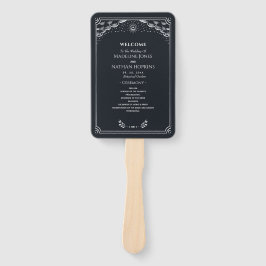 Elegant Gotisch Zilver Tarot Trouwprogramma Handwaaier