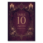 Elegant Gotische Halloween Bruiloft Tafelnummer (Achterkant)