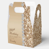 Elegant goud 100ste verjaardag bedankdoosjes (Geopend)