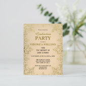 Elegant Goud 2025 Afstudeerfeest Briefkaart (Staand voorkant)