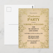 Elegant Goud 2025 Afstudeerfeest Briefkaart (Voorkant / Achterkant)