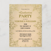 Elegant Goud 2025 Afstudeerfeest Briefkaart (Voorkant)