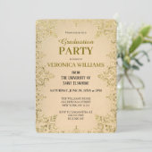 Elegant Goud 2025 Afstudeerfeest Kaart (Staand voorkant)