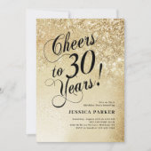 Elegant goud 30e verjaardag kaart (Voorkant)