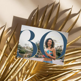 Elegant goud | 30e verjaardag Party Foto Folie Uitnodiging