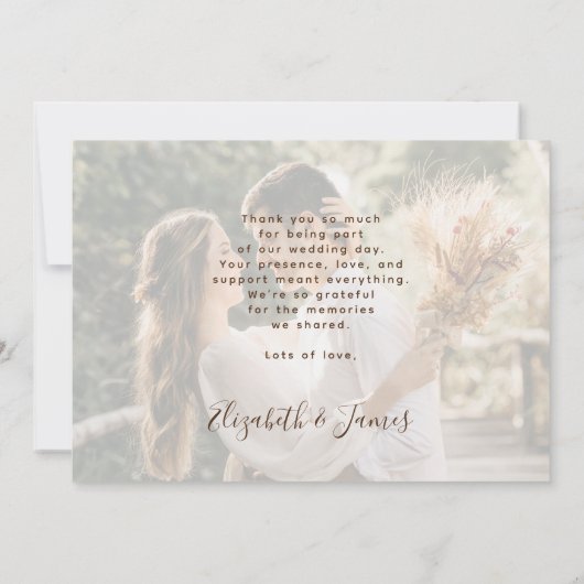 Elegant Goud 4 Foto Trouwen Dank u kaart (Achterkant)