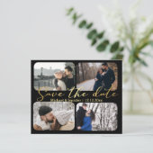 elegant goud 4 foto's collage zwart behalve datum (Staand voorkant)