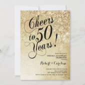 Elegant Goud 50e Jubileum Kaart (Voorkant)