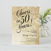 Elegant Goud 50e Jubileum Kaart (Staand voorkant)