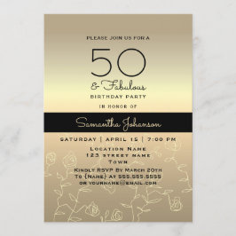 Elegant Goud 50e Verjaardag Kaart