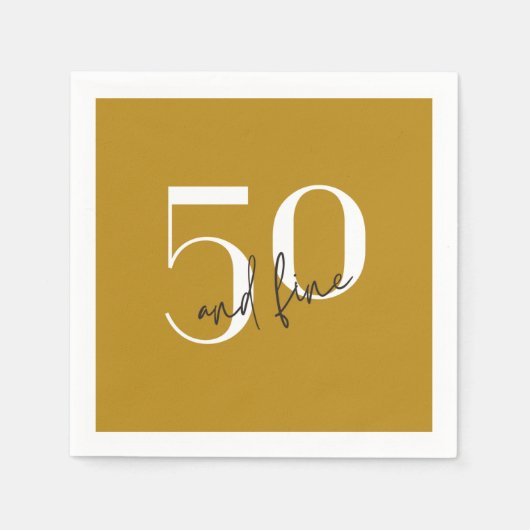 Elegant goud | 50e verjaardag papieren servet (Voorkant)
