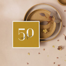 Elegant goud | 50e verjaardag papieren servet