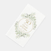 Elegant Goud 50ste Huwelijksjubileum Groenelemente Servet (Hoek)