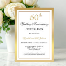 Elegant Goud 50ste Huwelijksjubileum