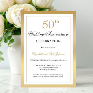 Elegant Goud 50ste Huwelijksjubileum Kaart