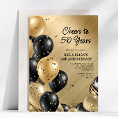 Elegant Goud 50ste Trouwjubileum Kaart