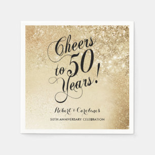 Elegant Goud 50ste Verjaardag Servet