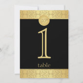 Elegant Goud 50ste Verjaardag Tafelnummer (Achterkant)