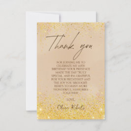 Elegant Goud 60e Verjaardag Bedankkaart