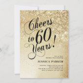 Elegant Goud 60e Verjaardag Kaart (Voorkant)