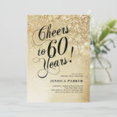 Elegant Goud 60e Verjaardag Kaart (Staand voorkant)