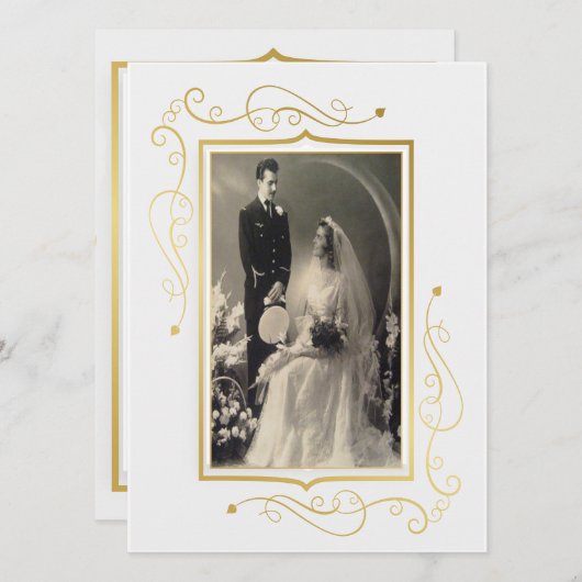 Elegant Goud 60ste Jubileumviering Kaart (Voorkant / Achterkant)