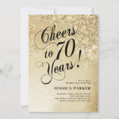 Elegant goud 70e verjaardag kaart (Voorkant)