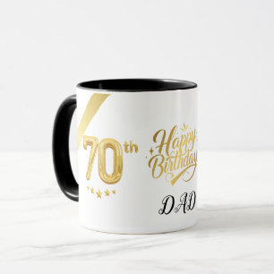 Elegant Goud 70e Verjaardag (Personaliseer) Vader Mok