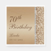 Elegant goud 70e verjaardag servet (Voorkant)