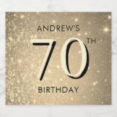 Elegant goud 70e verjaardag sparkling wijnetiket (Enkel label)