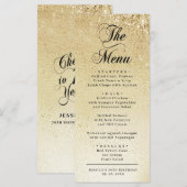 Elegant Goud 70ste Verjaardag Menu (Voorkant / Achterkant)