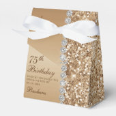 Elegant goud 75ste verjaardag bedankdoosjes (Voorkant Zijde)