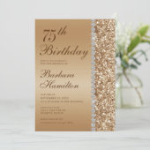 Elegant goud 75ste verjaardag kaart (Staand voorkant)